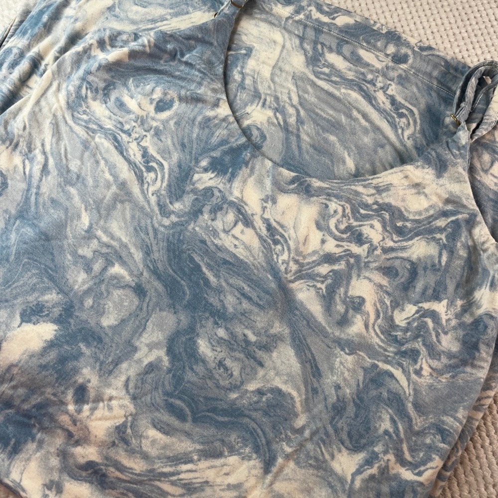 Soma Blue White Marble Swirl Print Chemise Nightgown Sleep Dress Womens Medium - Picture 4 of 7